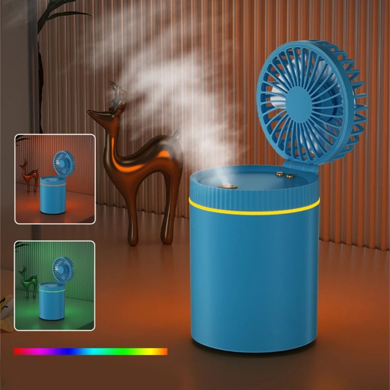 3-скоростной настольный вентилятор с распылителем тумана, ночной светильник, регулируемый складной для офиса, Прямая поставка