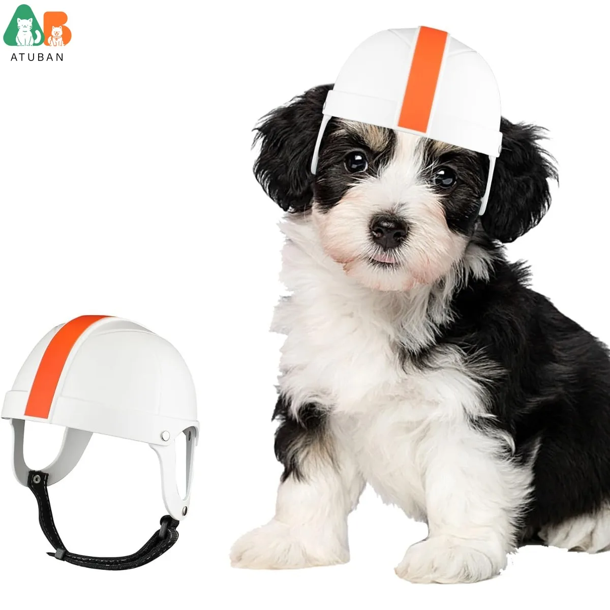 

ATUBAN Dog Helmet Motorcycle Pet Helmet for Small Dog Cat Hard Safety Cap with Adjustable Belt Head Protection for Puppy Riding