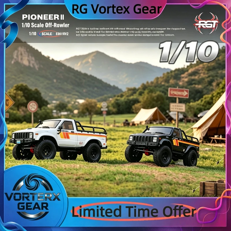 【In Stock】Hot Rgt Ruitai 1/10 Ex86110v2 Pioneer Ii With Brushed Version Pickup Dual Speed Off-Road Vehicle Rc Remote Control Car
