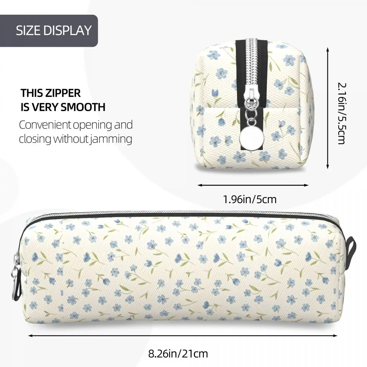 Милые пеналы INS Foral, пеналы с синими цветами, коробка для ручек для студентов, сумки большой емкости, школьные принадлежности, косметические канцелярские принадлежности