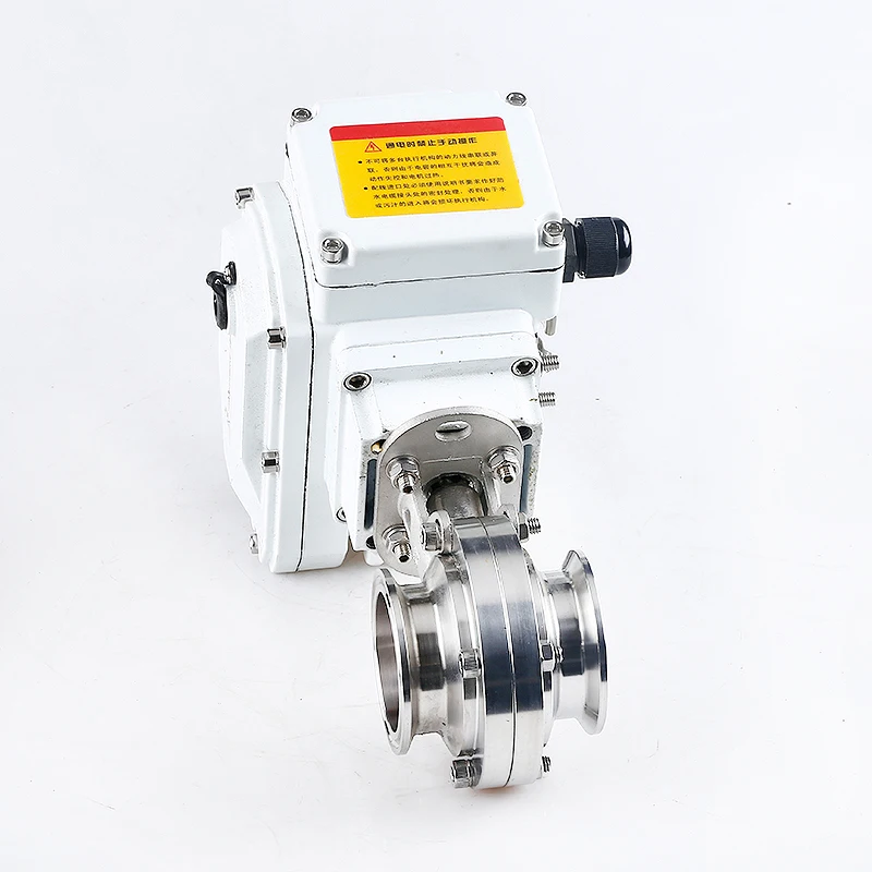 Sanitary Stainless Steel 304/316L Clamping Butterfly Valve with Electric Actuator