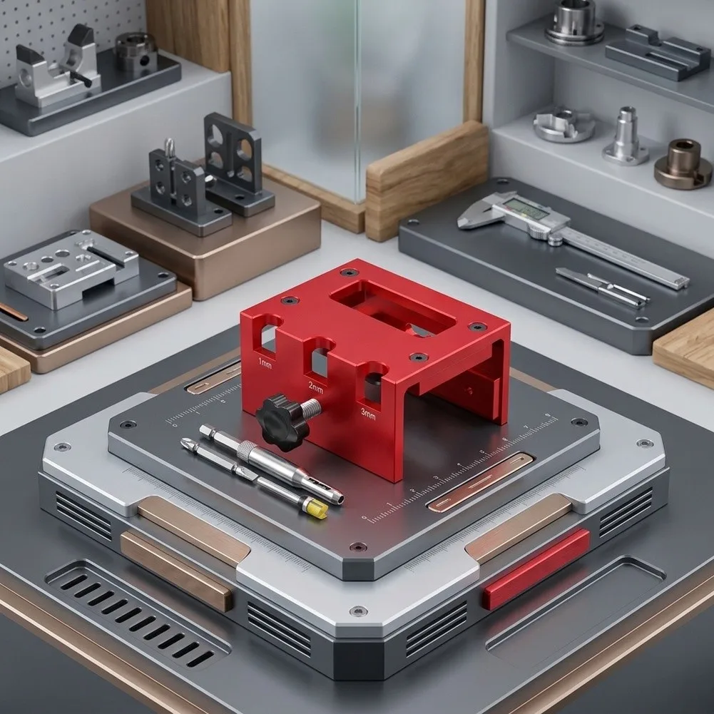 Door Hardware Alignment Jig Built from High-Strength Aluminum Alloy with Optimized Slot Geometry for Accurate Bore Hole Spacing