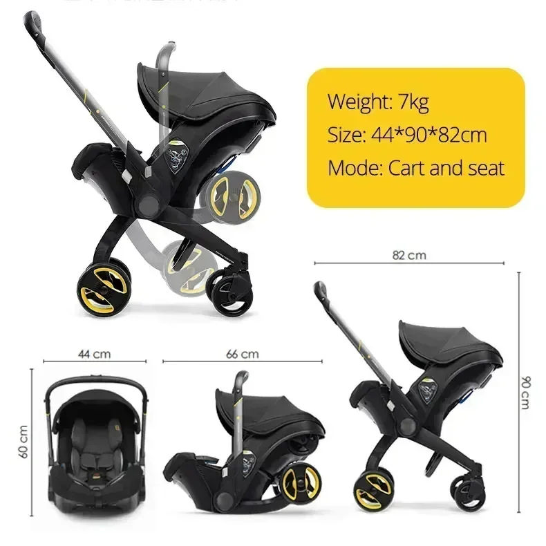 Multifunctional Baby Stroller 4-in-1 High Landscape Folding Travel Infant Stroller Two-way Seat Four-wheeled Baby Stroller