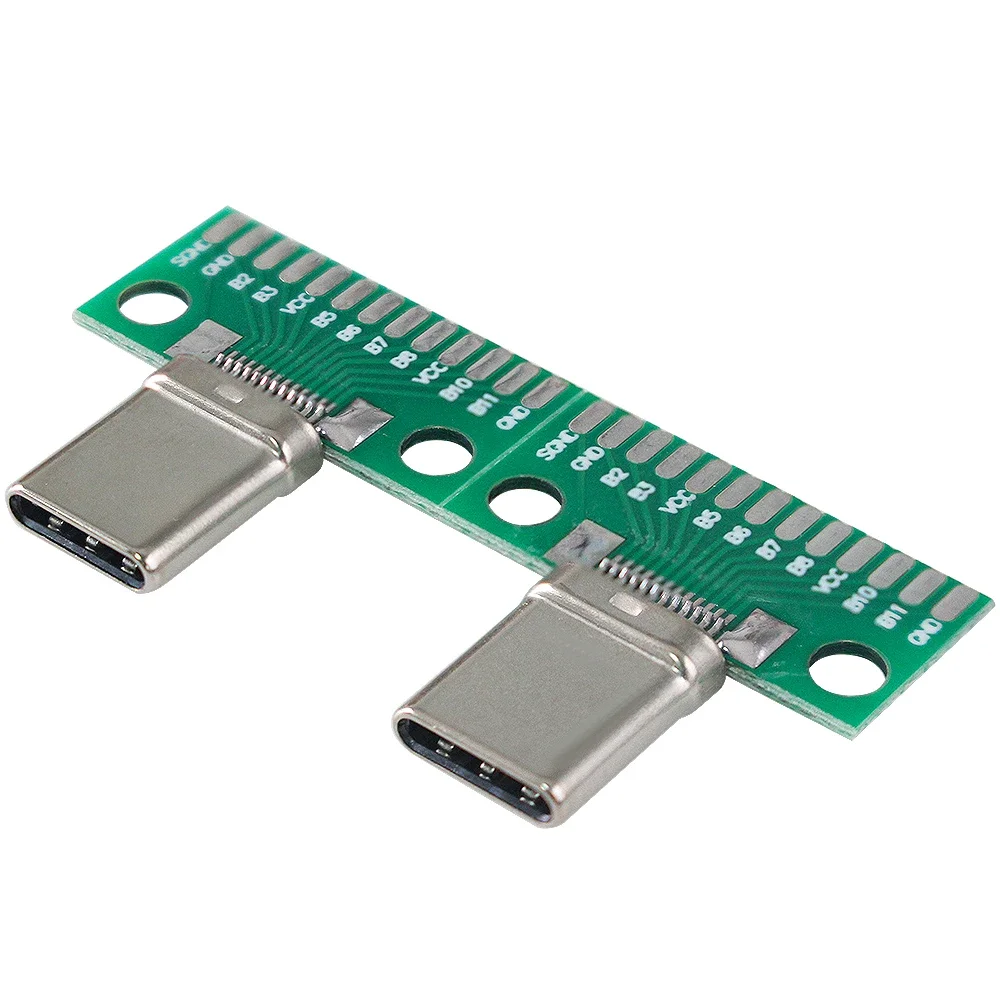 2 STKS USB 3.1 Type-C Connector Stekker Bakje Adapter Type C Test PCB Board Universele Board