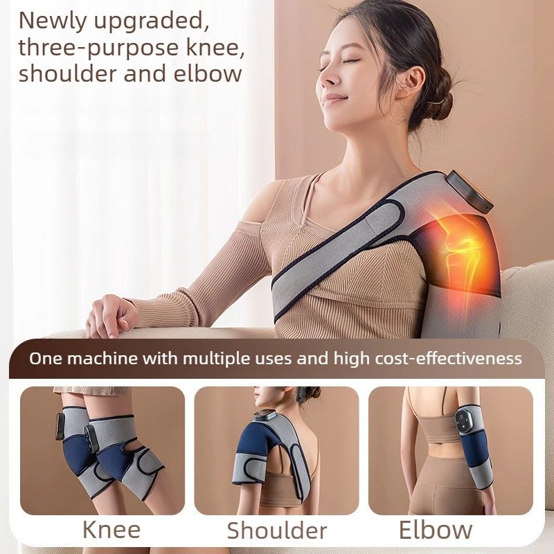 Vibrating Heat Therapy Knee Massager Wrap, Electric Heating Pad for Shoulder & Elbow, Multi-Function Timer Control Durable view 4