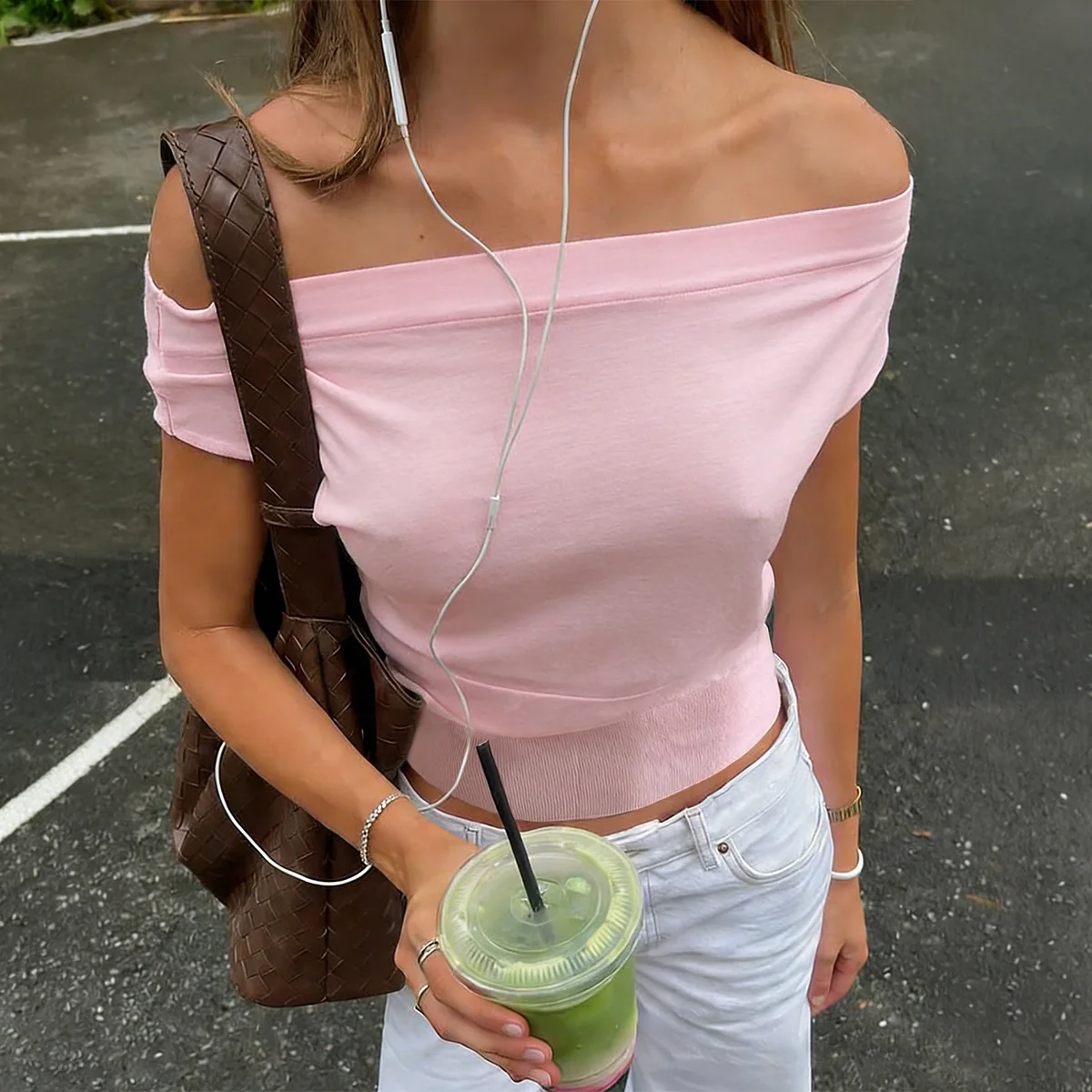 Phantasy American Style Casual Pink Short Sleeved Tank Top Women Fashion Yellow Slim Fit Crop Top Y2k Streetwear Summer Outfit
