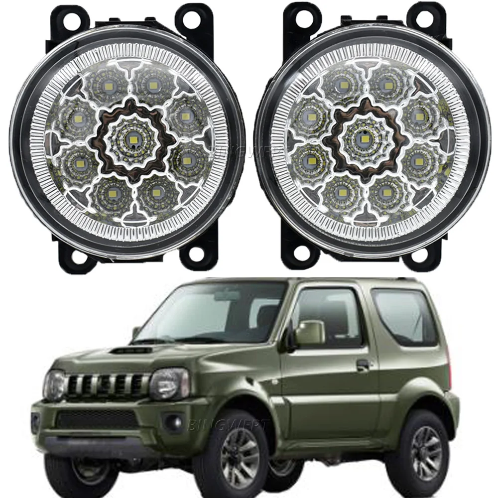 

2PCS Fog Light Assembly LED Daytime Running Lights DRL H11 12V Fog Lamp For Suzuki Jimny FJ Closed Off-Road Vehicle 1998-2014