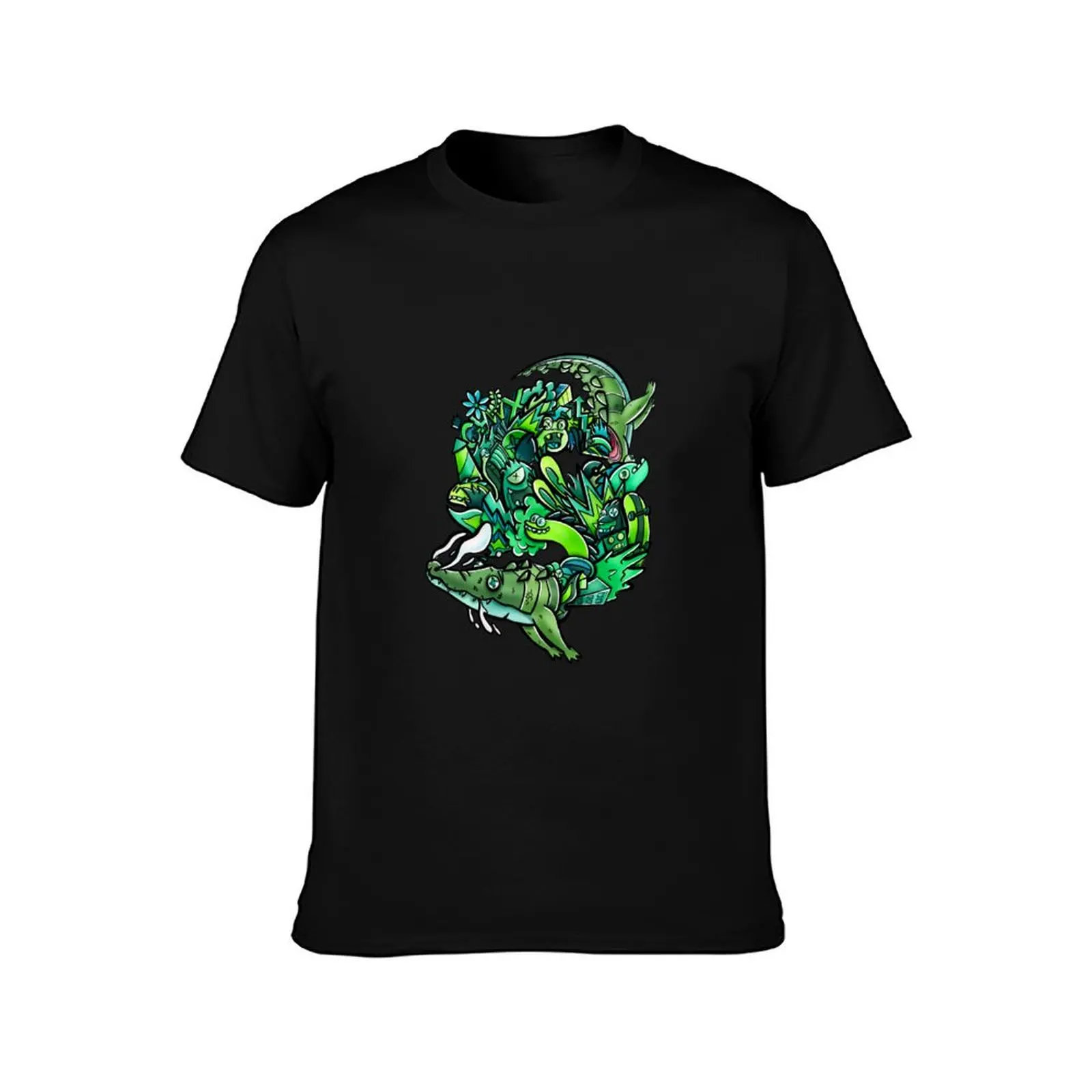 Doodle croc T-Shirt Active Sports Short Sleeve Cotton Shirt T-Shirt