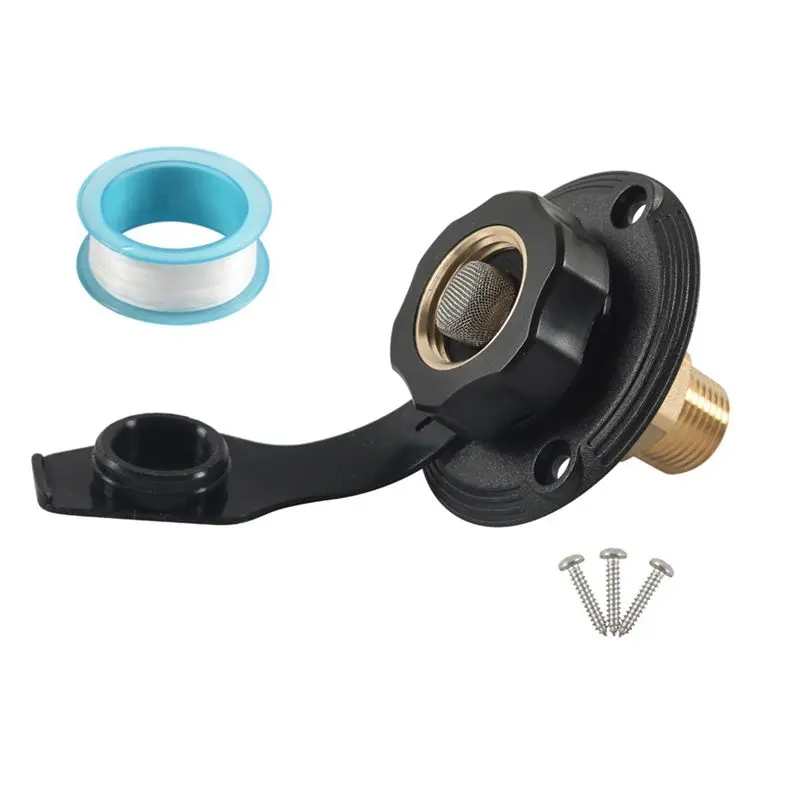 

RV Water Inlet Connection City Water Fill Inlet Flange Brass With Check Valve RV Water Hose Connector-N30R