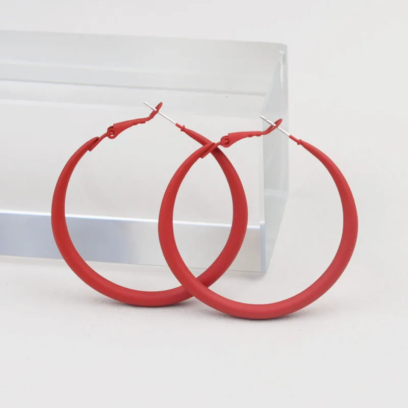 Mode Neue frauen Creolen Rot Rosa Blau Grün Glatte Schleife Ohrringe für Weibliche Übertrieben Ohr Schmuck Ungewöhnliche Ohrringe – Detail 3