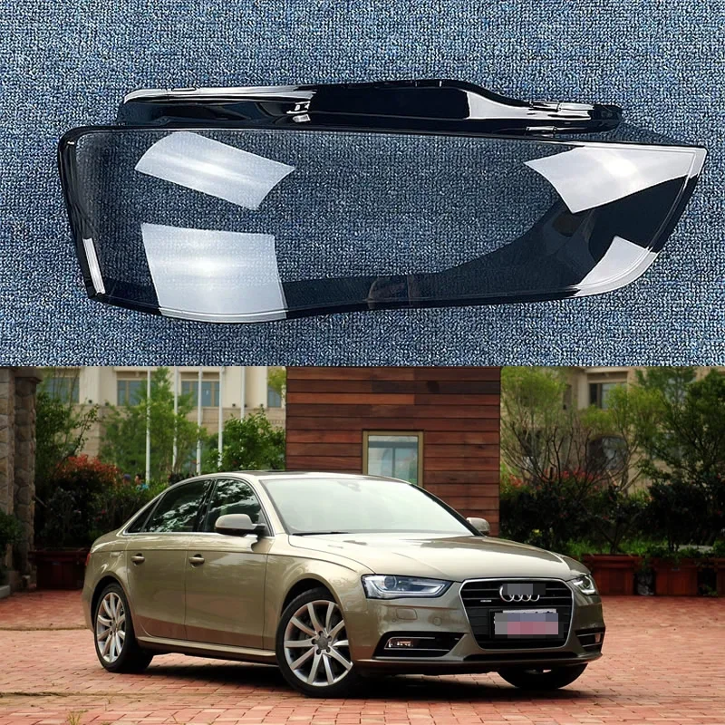 

For Audi A4L B9 2013 2014 2015 Front Headlamp Cover Transparent Lampshade Lamp Replace original Headlight Shell Lens Plexiglass