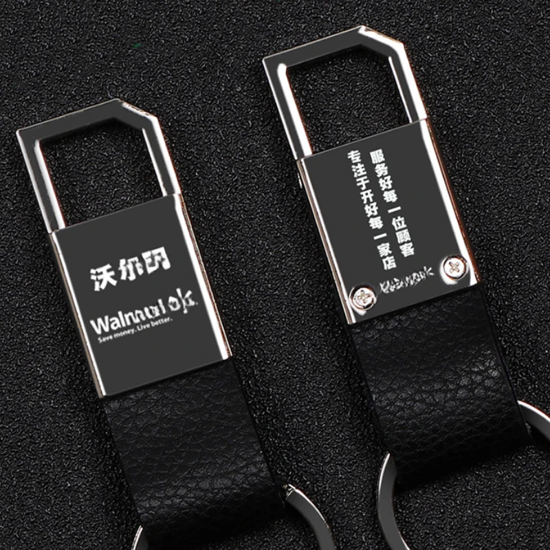 30 قطعة سلسلة المفاتيح المعدنية الشخصية النقش شعار النص الخصر معلقة حامل مفتاح السيارة رمز الاستجابة السريعة المخصص للترويج هدية