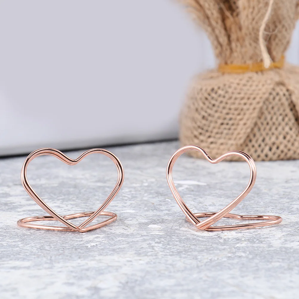 32Pcs Love Shape Message Clip Sturdy Metal Table Number Holder for Photo Note Card Stand Restaurant Wedding Menu Name Place