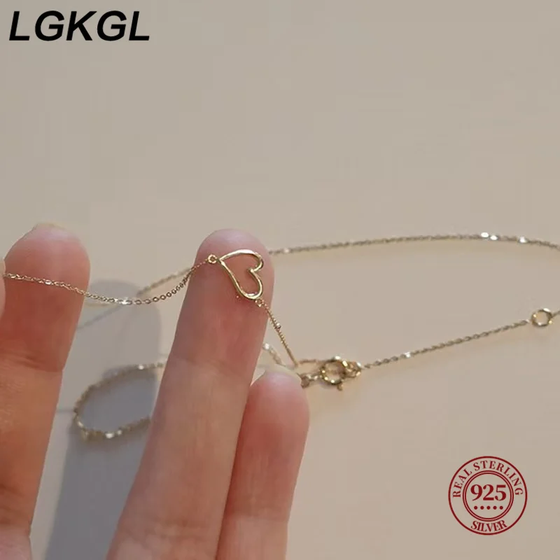 

LGKGL S925 ожерелье из стерлингового серебра для женщин, классный стиль, форма сердца, романтический стиль, высокое качество, женское ожерелье, ювелирное изделие, подарок