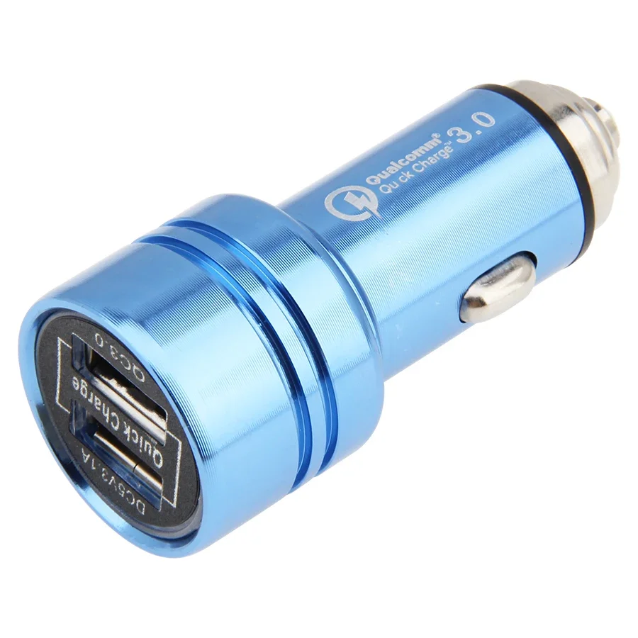100 шт. 3,1 А металлическое зарядное устройство с двумя USB-портами Quick Charge 3.0 Автомобильные зарядные устройства для телефонов для iPhone Samsung Huawei QC3.0 Адаптер для быстрой зарядки