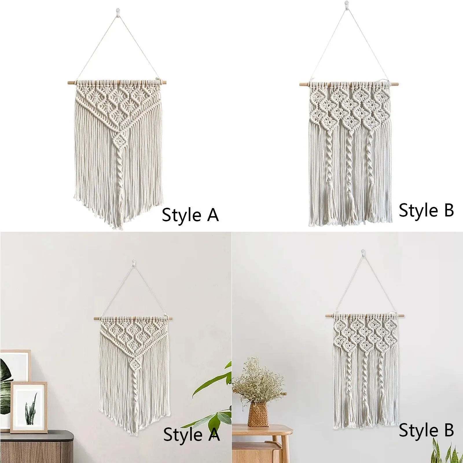 Macrame Wall Hanging, Bohemian Tapestry Wall Decor Bedroom Backdrop Wall Art Decor Boho Wall Decor for Living Room Wedding