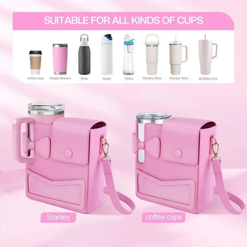 

New Universal Crossbody Bag Purse for Stanley Cup 40 oz Outdoor Portable Water Bottle Holder With Adjustable Shoulder Strap