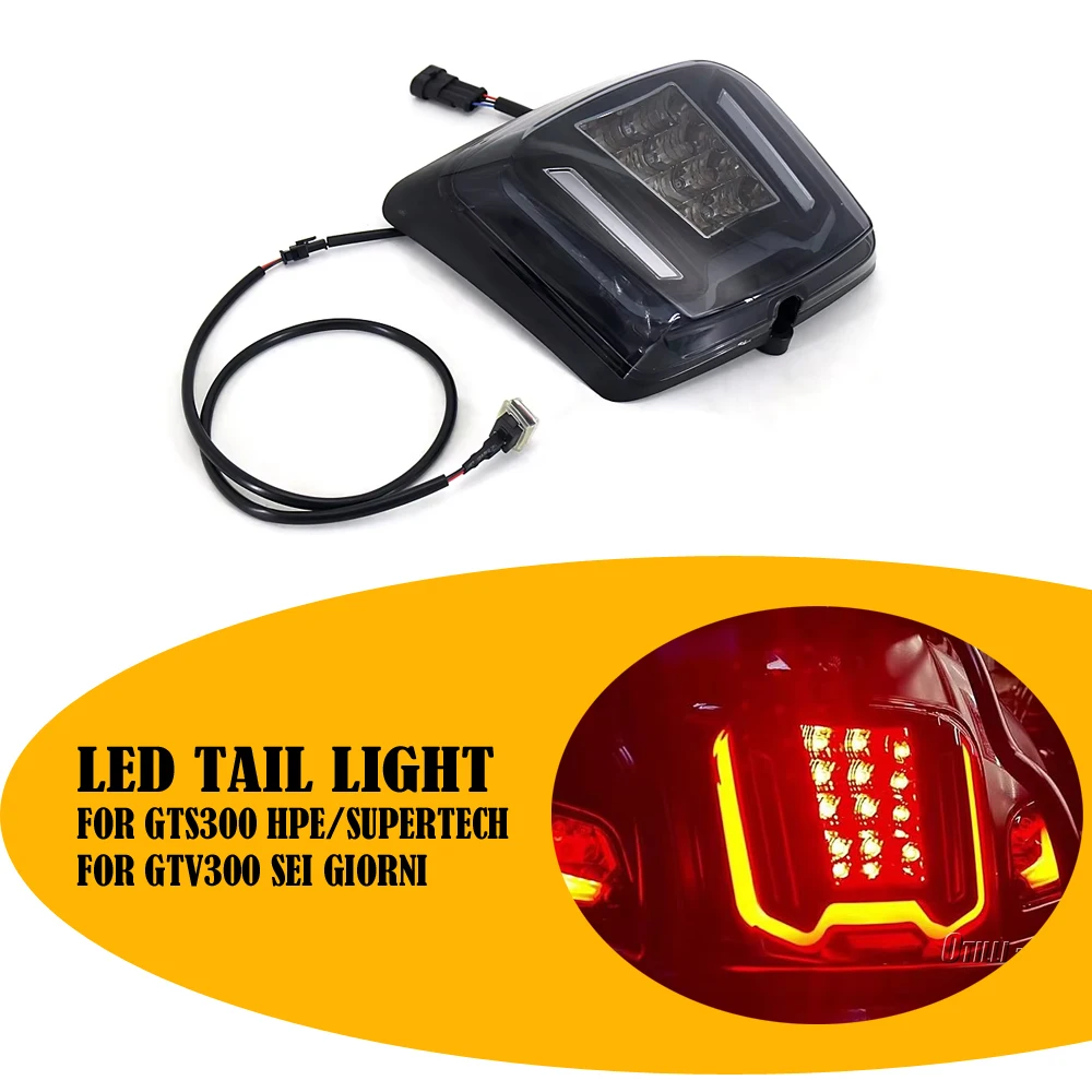 

NEW Motorcycle Accessories Black LED Tail light taillight Rear Lamp Fit For Vespa GTS300 Supertech HPE GTS GTV 300 Sei Giorni
