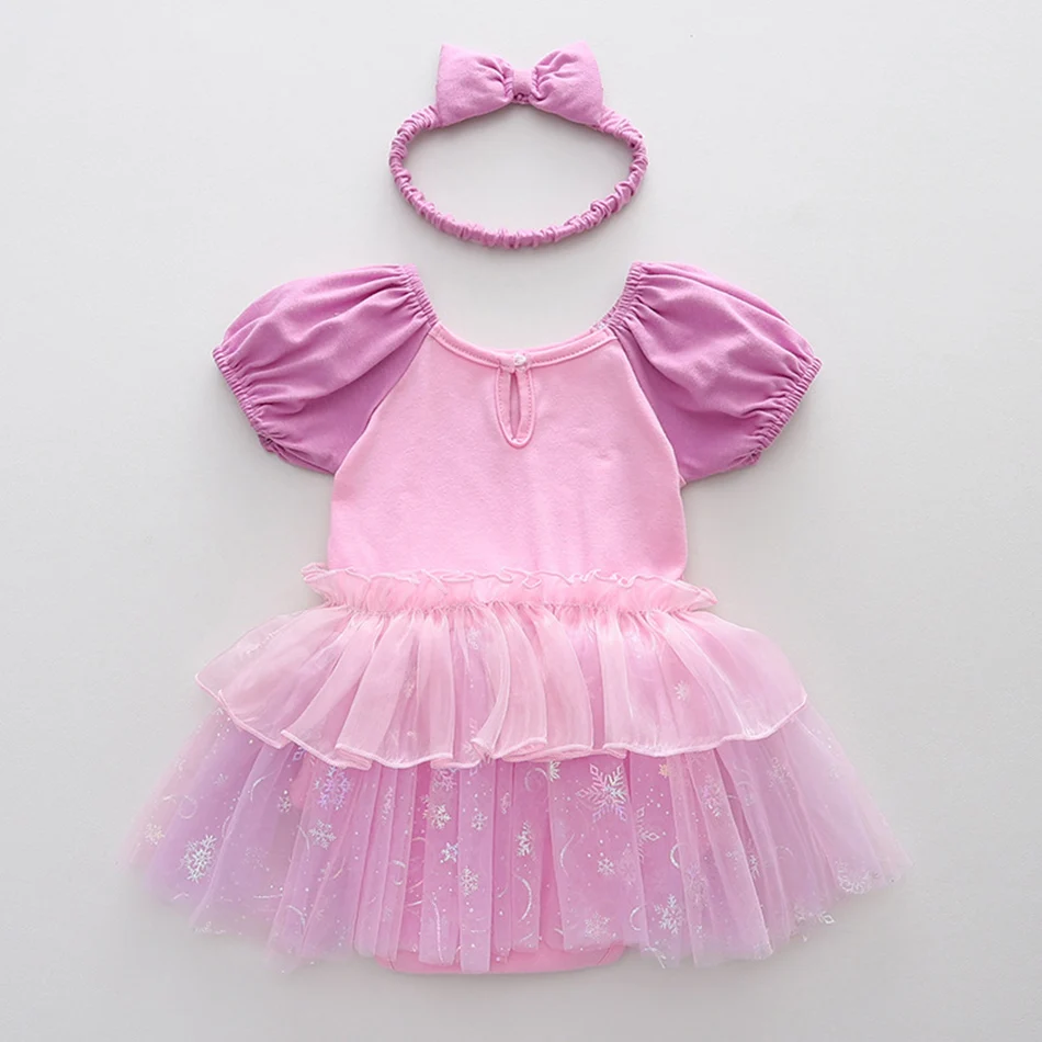 Baby Rompers Girls Princess Cosplay Dress Toddler Clothes Kids Jumpsuit Costume Infant Birthday Party Newborn Clothing 3-18M