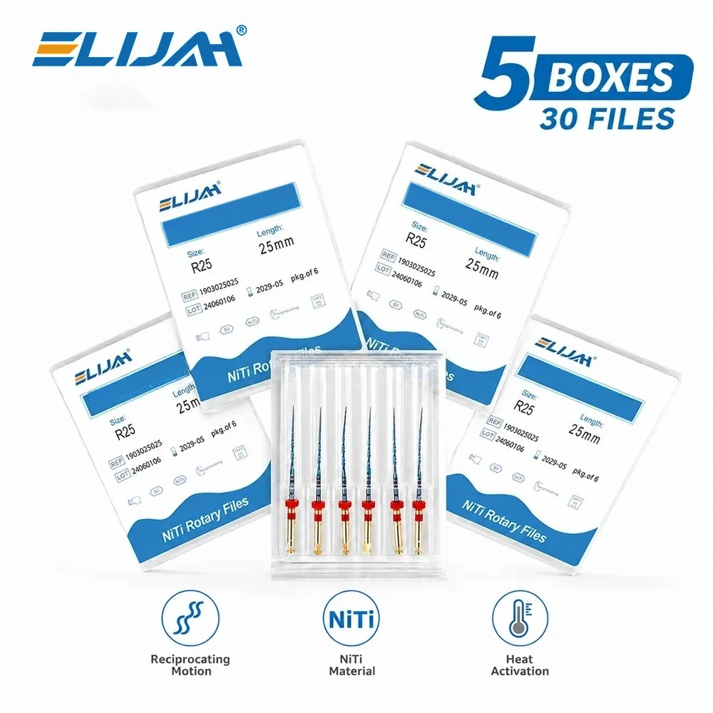 5Boxes Dental Blue Heat-treated NiTi Files Endodontic Files Engine Use 21/25/31mm Heat Activation Niti Rotary Root Canal Files