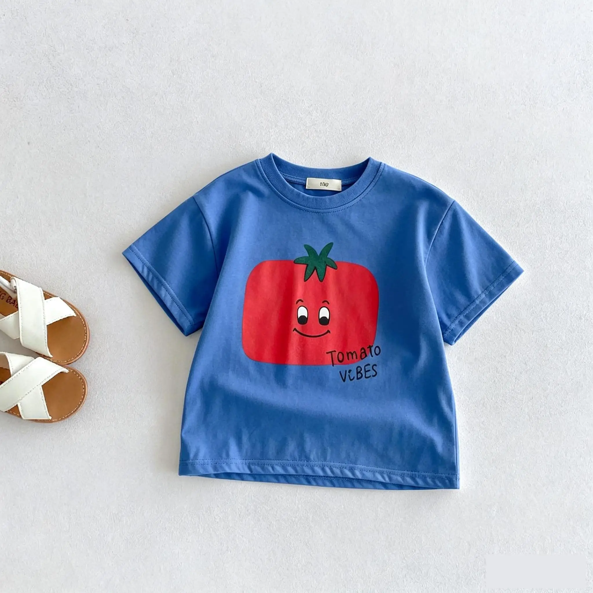 Popular Fashion Kids T-shirt Korean Printed Cartoon Casual Tees Short Sleeved Tops Children Summer Clothing T Shirts 9m-7y