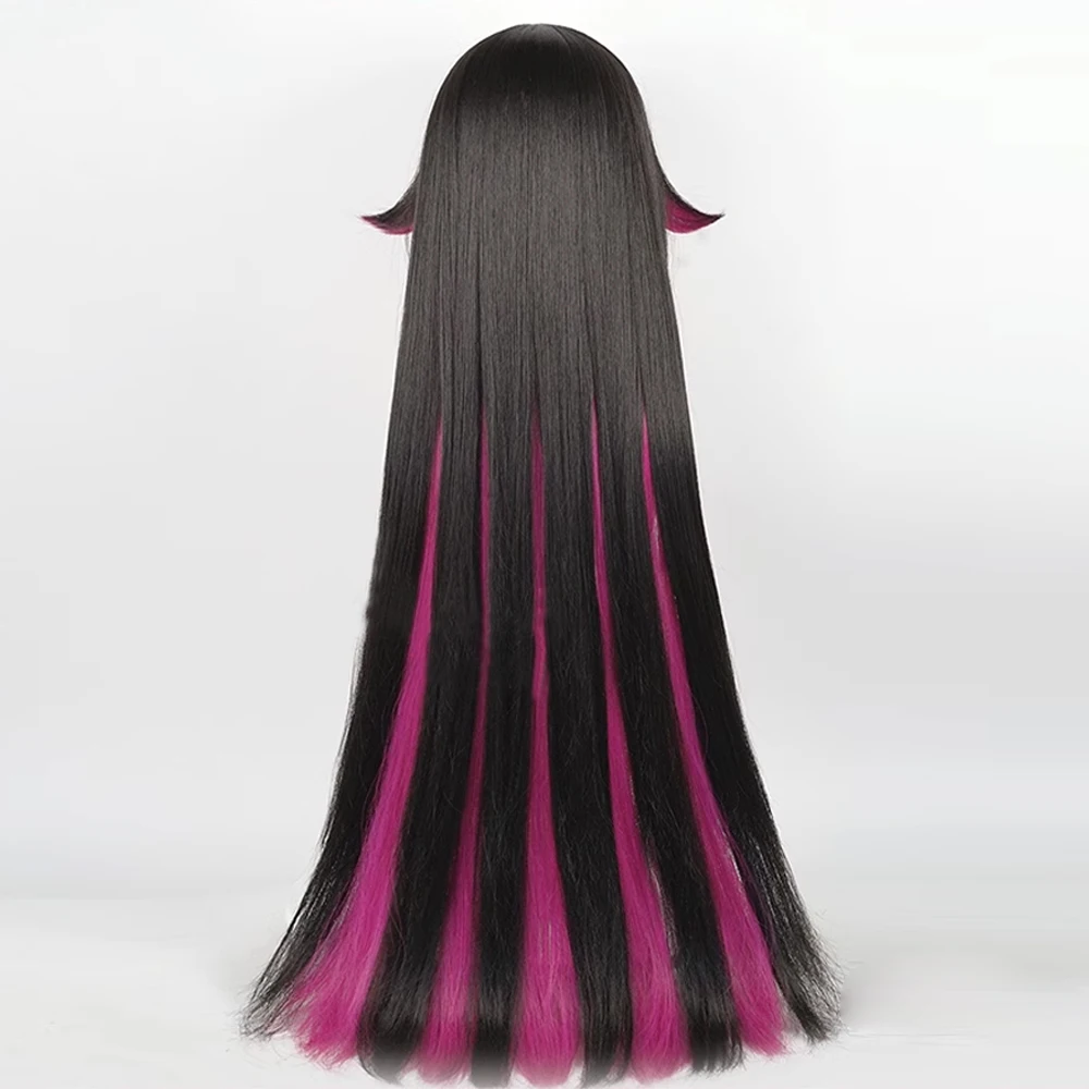 RANYU Genshin Impact Columbina Wigs Fatui Synthetic Long Straight Black Red Cosplay Hair Wig for Daily Party