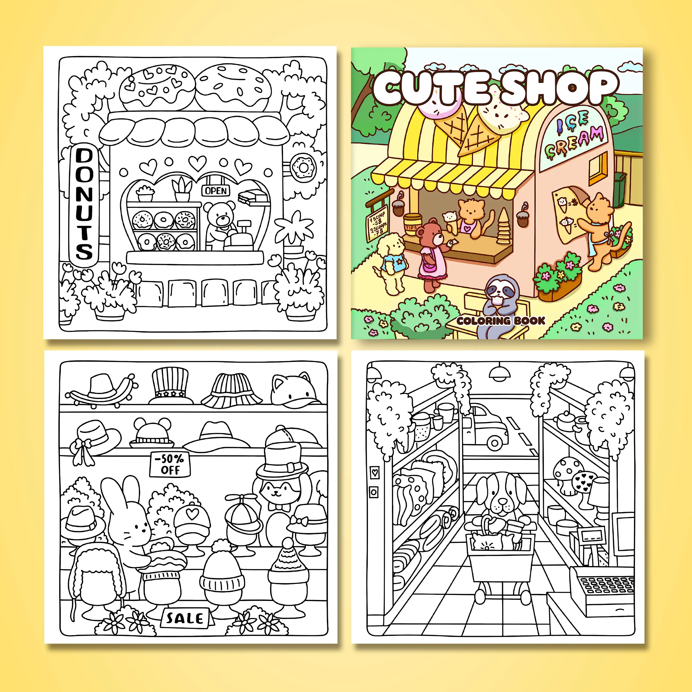 CUTE SHOP Bold-easy Patterns Coloring Book for Adults Cute Drawing Book Perfect Gift for Party and Birthday