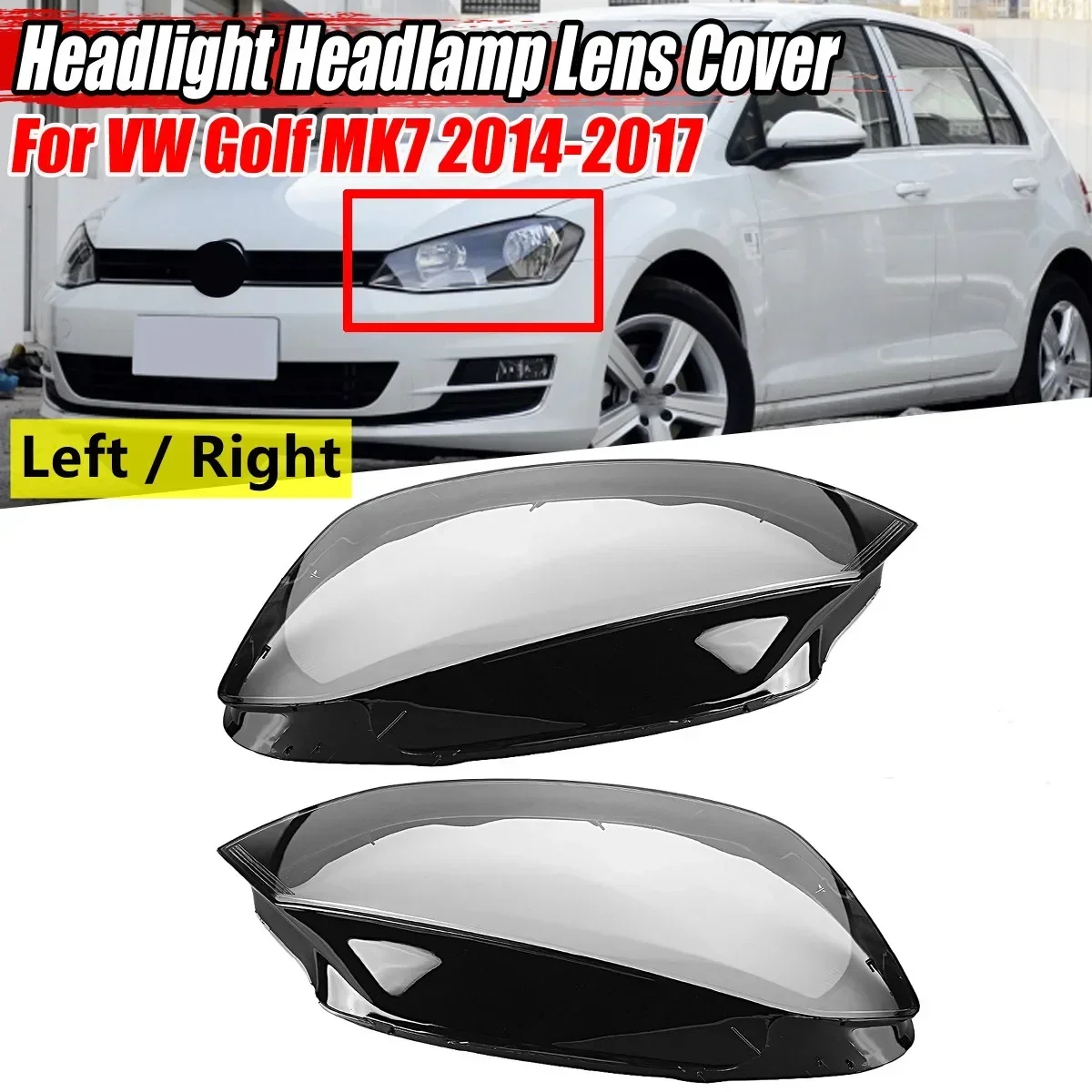 Car Front Headlamp Cover Headlight Shell Transparent Lampshade Lens For VW Golf 7 MK7 GTI 2014 2015 2016 2017 Headlamp Shell