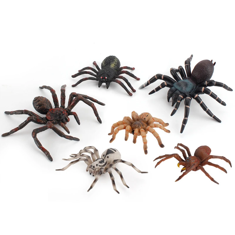 Tricky Toy Artificial Spider Halloween Decoration Simulated Spider Model Realistic Plastic Spider Figurines Kid Novelty Toy Gift