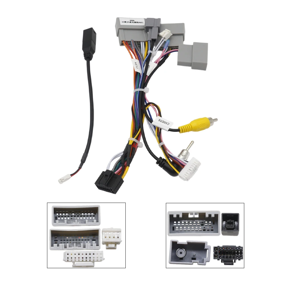 16 Pin Car Wiring Harness Adapter Canbus Decode Box Android Radio Power Cable For Honda Stepwgn 2023+