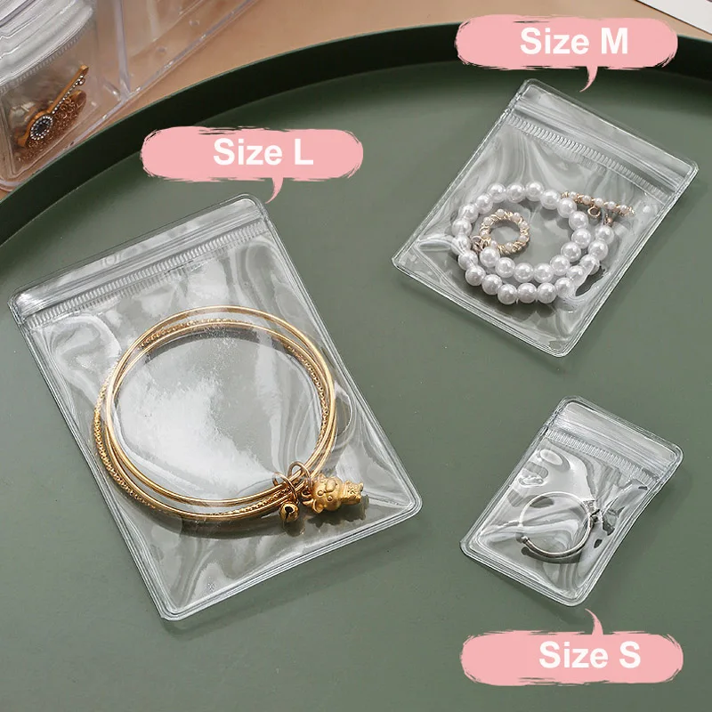 10pcs Self Sealing Jewelry Bag Transparent Jewelry Organizer Bracelet Ziplock Bag For Ring Holder Storage Bag Anti-oxidation Bag