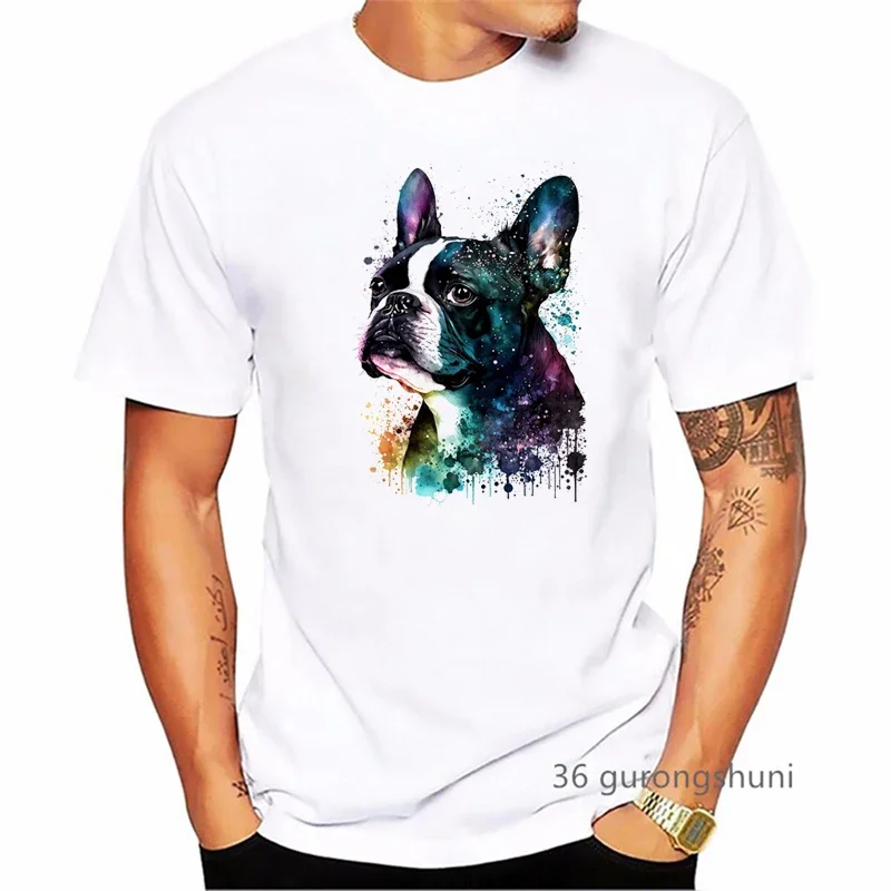 Funny French Bulldog/Chihuahua Animal Print T Shirt Men Clothes Summer Tops Tee Shirt Homme Funny Short Sleeve T-Shirt