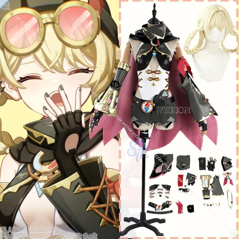 Jahoda аниме игра Genshin Impact косплей костюм Kawaii униформа пилота сексуальный комбинезон с глубоким V шорты парики Хэллоуин вечерние ролевые игры