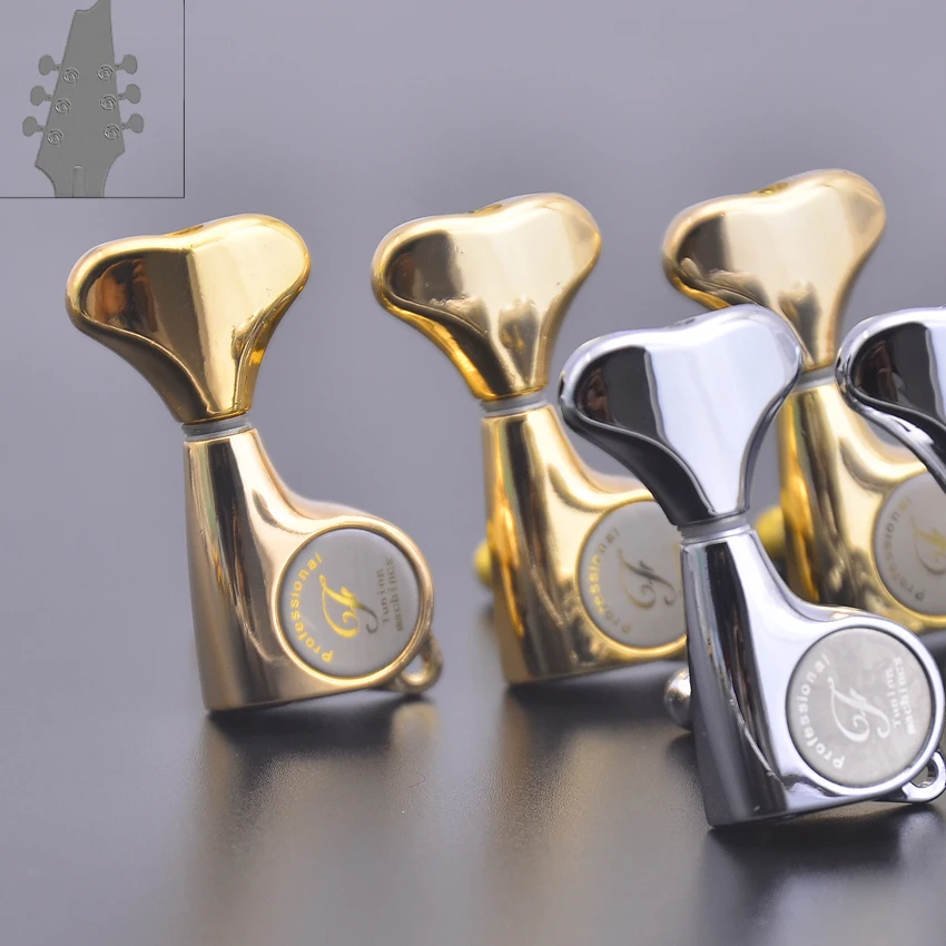 1 Set 3L-3R Gear Ratio 1:21 Guitar Machine Heads Tuners Chrome/Gold For ST LP IBZ Guitars