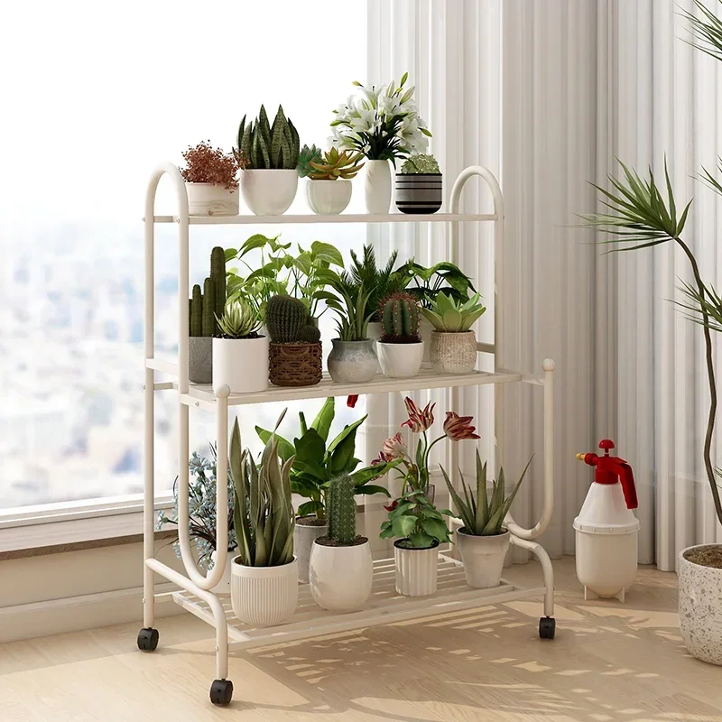 Flower stand Balcony shelf Wrought iron multi-layer stepped graft succulent flower pot stand