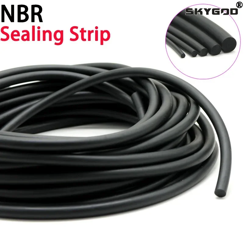 

2/5/10M Dia 1 2 2.5 3 4 5 6 7 8 9 10mm Solid Black NBR Sealing Strip Oil Resistance Nitrile Rubber Round Strip NBR Strip