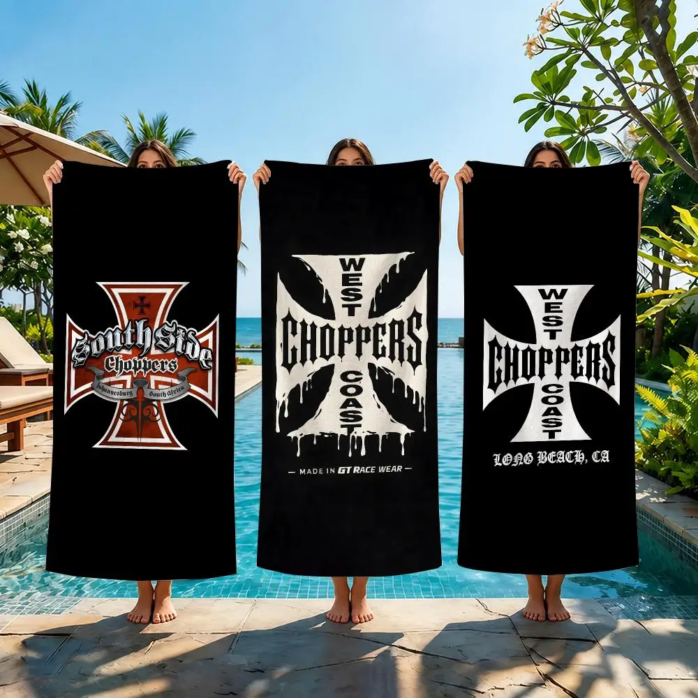 West Coast Choppers Anime Towel Beach Towel Quick Dry Absorbent Bath Towel For Swimming Gym Camping Outdoor Sunbathing