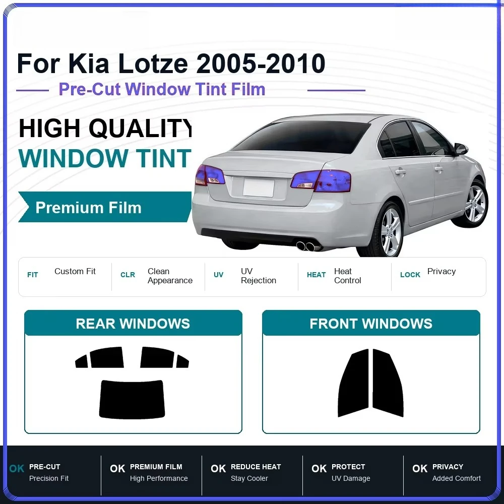 Pre-Cut Custom Window Tint Designed for Kia Lotze 2005-2010 Front and Rear Windows, High UV Blocking Heat Reject Privacy Film