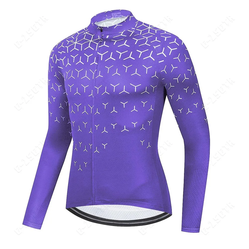 Mens Cycling Jersey Blue Cycling Long Sleeve Bicycle Clothing Pro Team Cycling Shirt Mountain Bike Wear Autumn Cycle Clothes