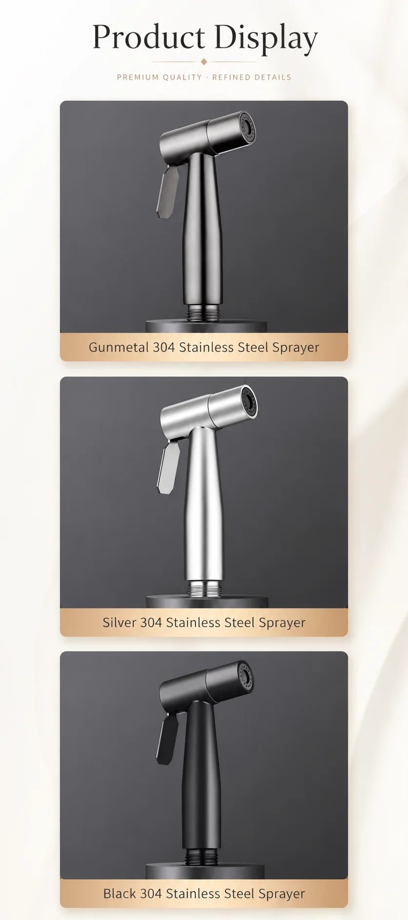 304 Edelstahl Bidet-Sprühgerät Hochdruck-Handbrause Toiletten-Shattaf-Sprühpistole für Badezimmerreinigung und Tierwäsche G1/2 Anschluss – Detail 11
