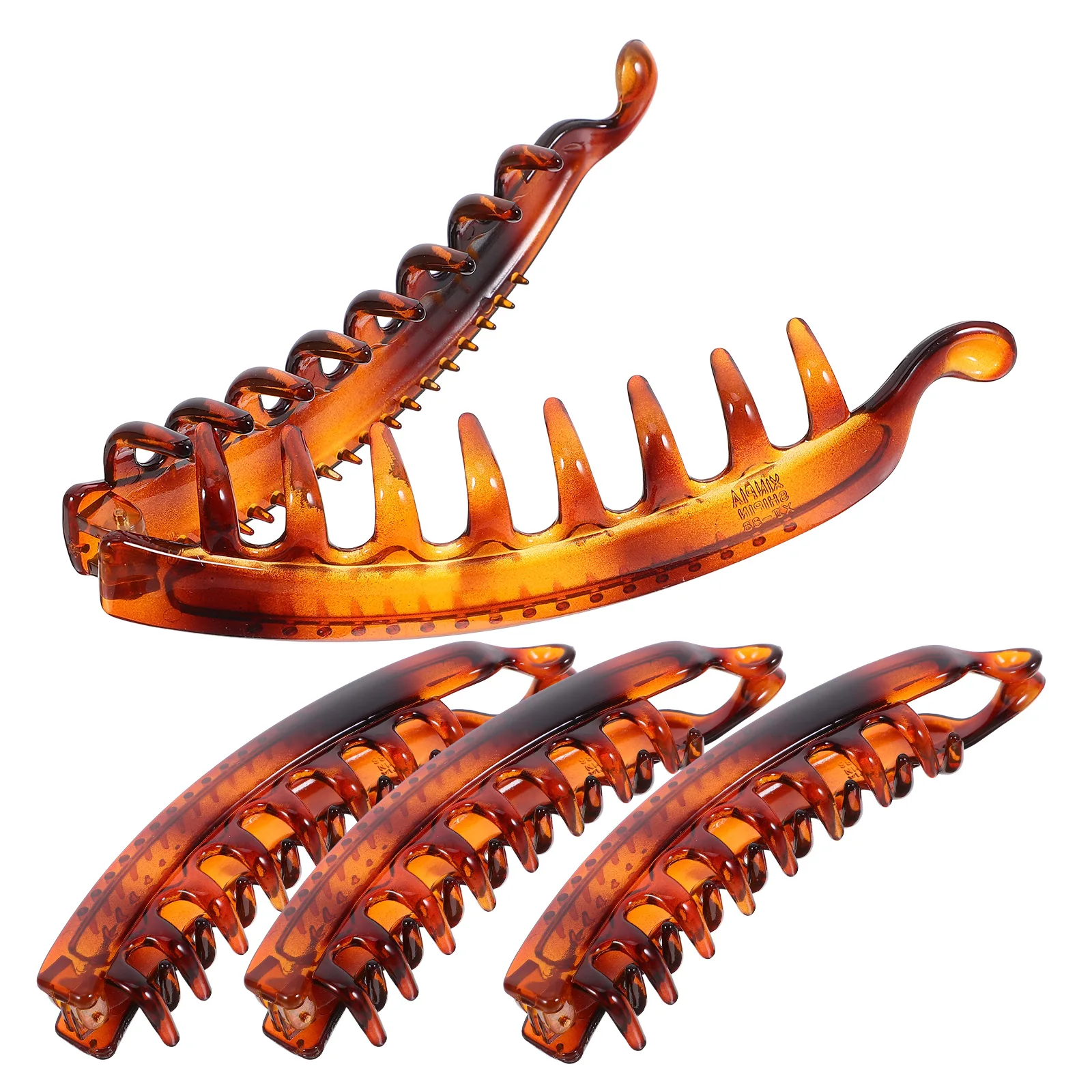 

4 Pcs Large Dolphin Claw Clips Banana Design Plastic Barrette Hair Accessories Styling Aid Non Decorative Easy To Use Hair Care