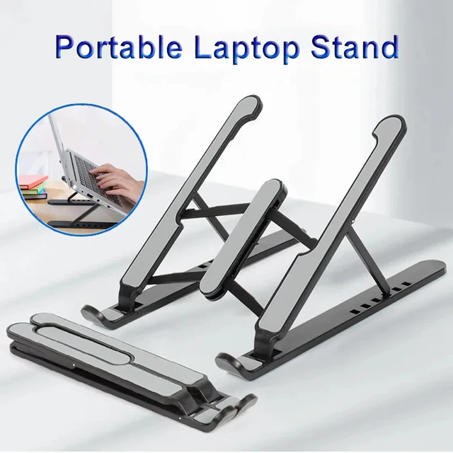 Suporte dobrável para laptop, suporte ajustável para notebook, base de liga de alumínio para macbook, laptop, pc, acessórios