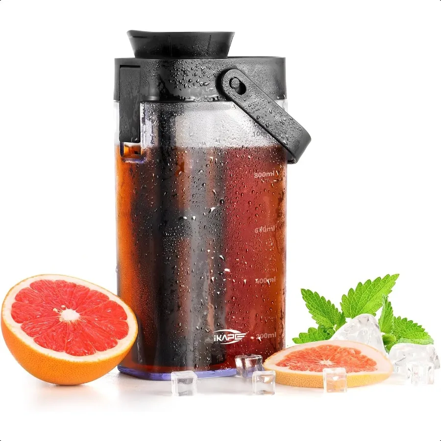 

33.8oz Cold Brew Coffee Maker with Removable Filter Leakproof Spout for Iced Coffee Tea Flavored Drinks Space Saving Tritan Pit