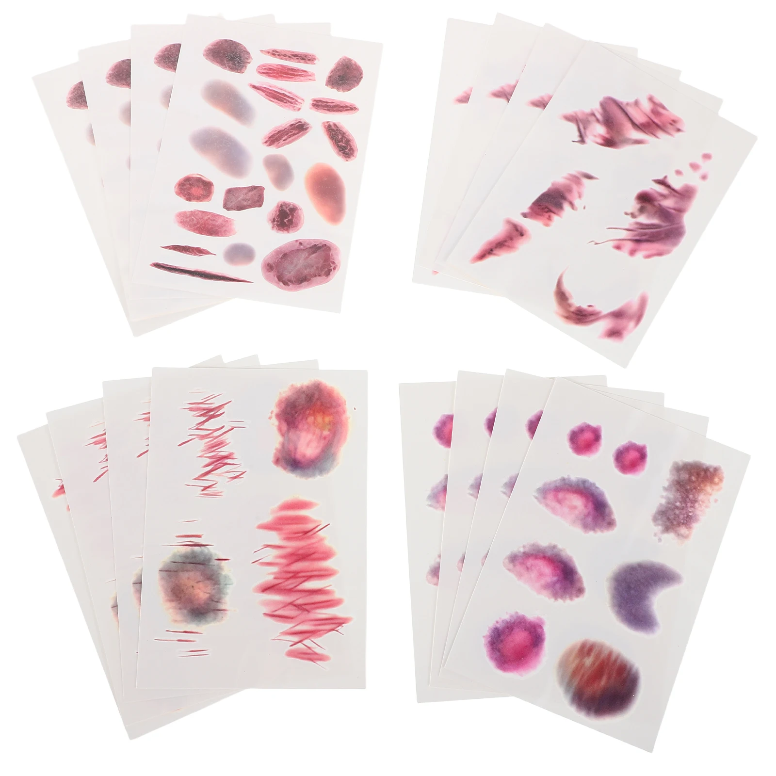 

16 Sheets Realistic Scar Tattoo Stickers Halloween Fake Wounds Temporary Makeup Scars Costume Bruise Stickers