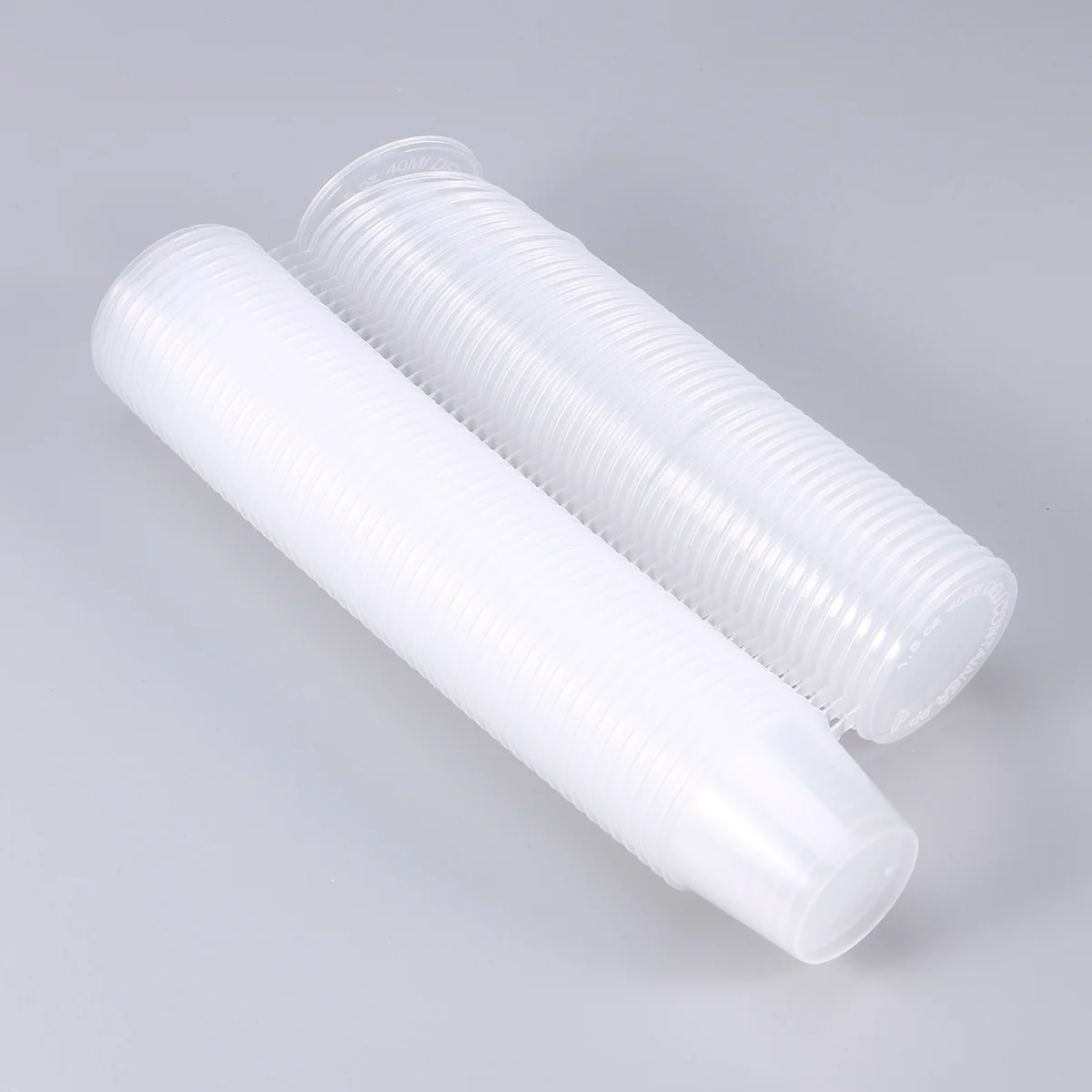 

50Pcs 40Ml Transparent Food Grade Portion Containers With Flat Lids For Desserts Sauces And Salads