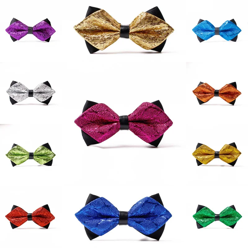 Shiny Bow Tie Butterfly Mens Bowtie Bowknot Cravat Adult Accessories Prom Wedding Women Adjustable Original MJ76