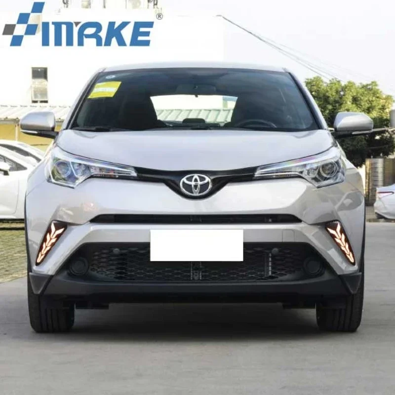 

Автомобильные аксессуары, светодиод для Toyota CH-R CHR 2017-2019 DRL, желтое реле сигнала, водонепроницаемая противотуманная фара 12 В, дневной свет