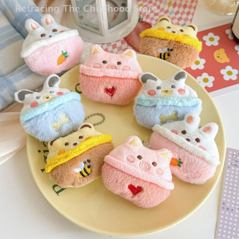 1Pc pluche dier sleutelhanger hanger charmes piepende knuffel rugzak decoratieve hangende sleutelhanger decoratie accessoires