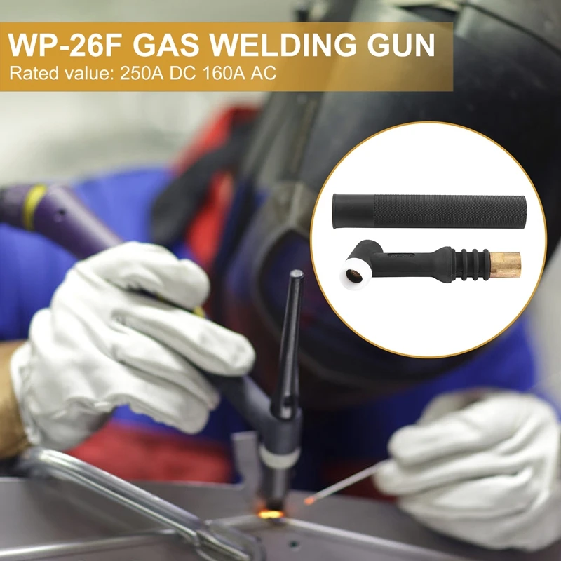 250A Wp-26F Sr-26F Tig Welding Torch  Black Flexible Head Body Nozzle Gas Cooled Torch 26 Series Welding Accessories