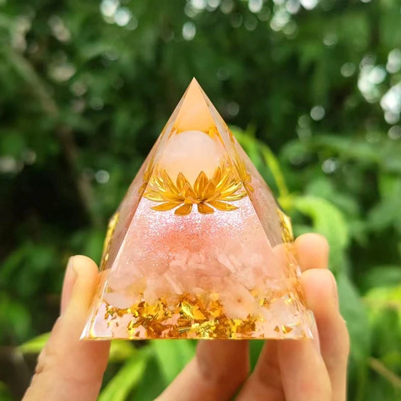 New-Pyramid Ornaments Crystalenergy Generator Orgone Pyramid For E-Energy Protection Healing Meditation Crystal Chakra